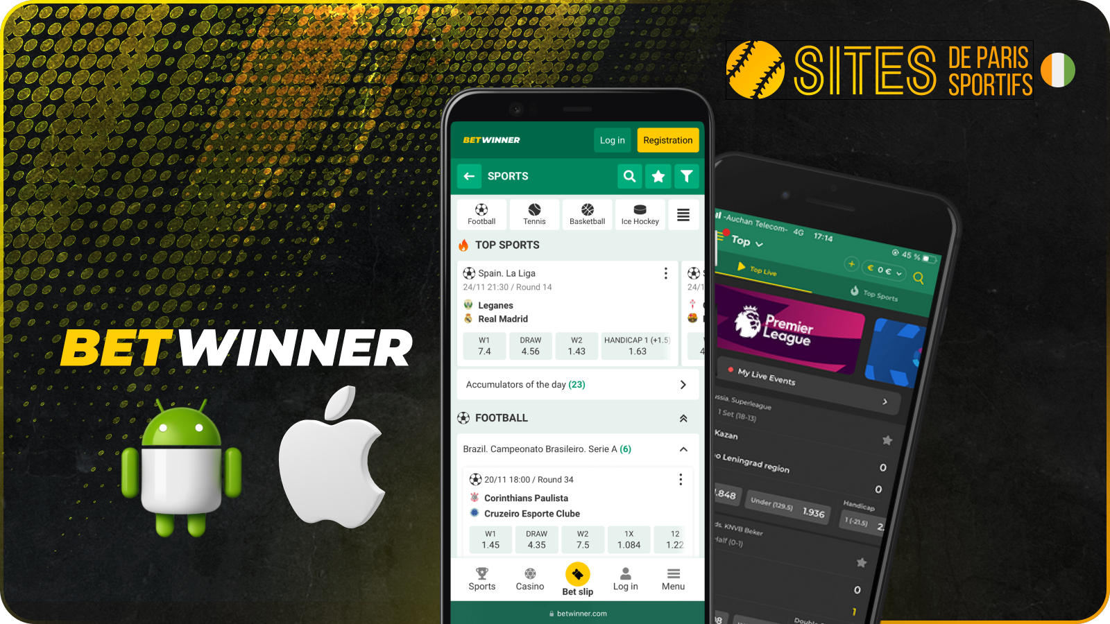L'application mobile BetWinner propose plus de 40 sports et 800 matchs quotidiens