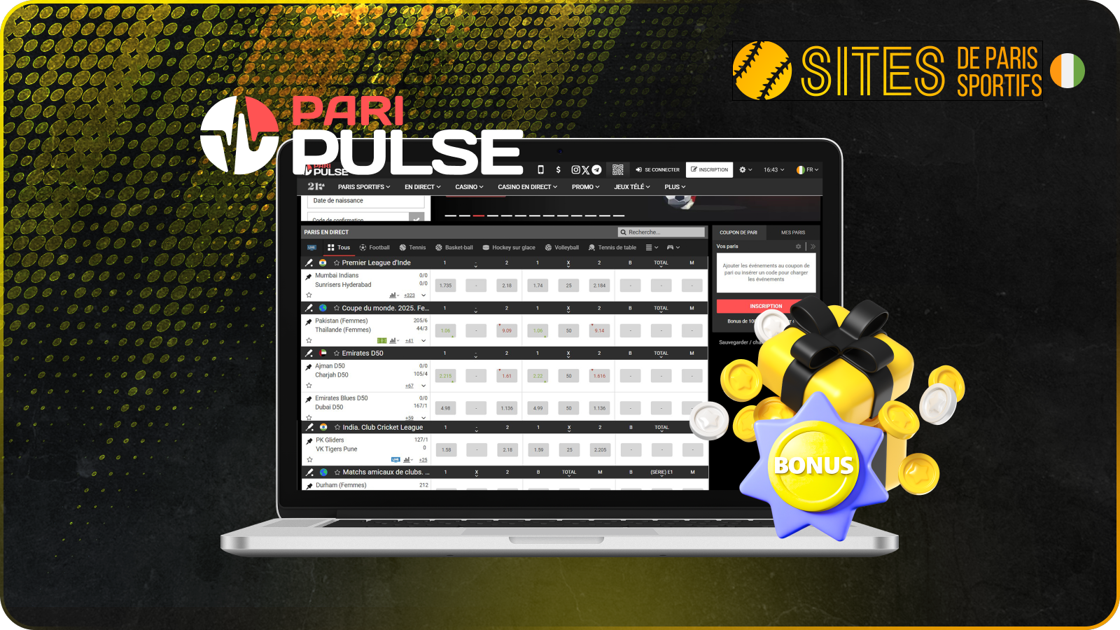 PariPulse accorde aux nouveaux joueurs un bonus de 100% jusqu’à 88 000 XOF sur leur premier dépôt