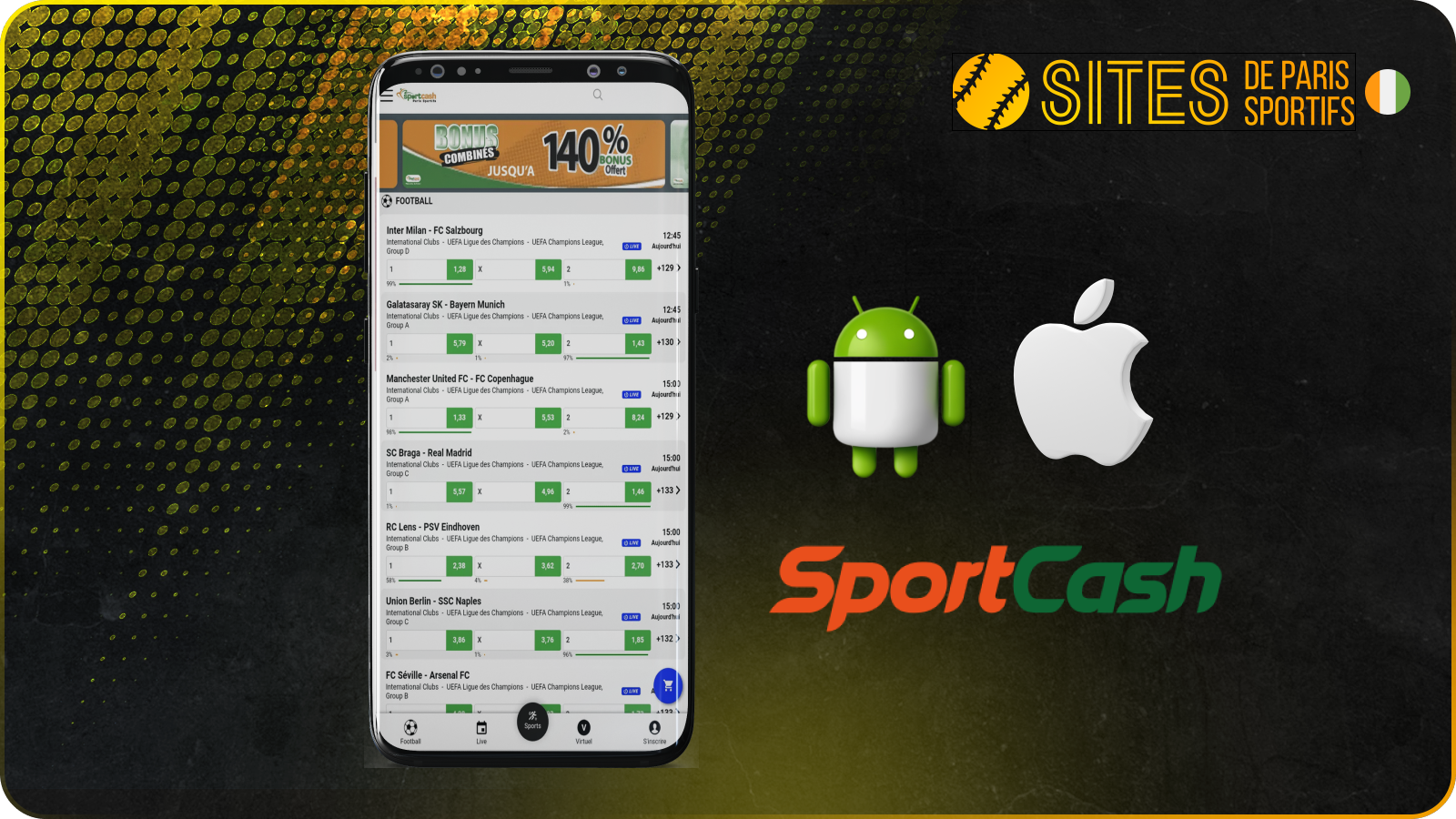 SportCash, réservé aux parieurs ivoiriens et régulé par la LONACI, utilise un cryptage RSA 256 bits pour assurer la sécurité des paris et des transactions