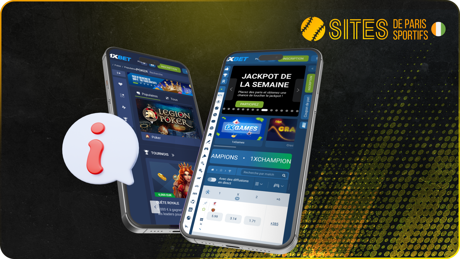 L'application 1xBet est idéale pour les parieurs mobiles ivoiriens