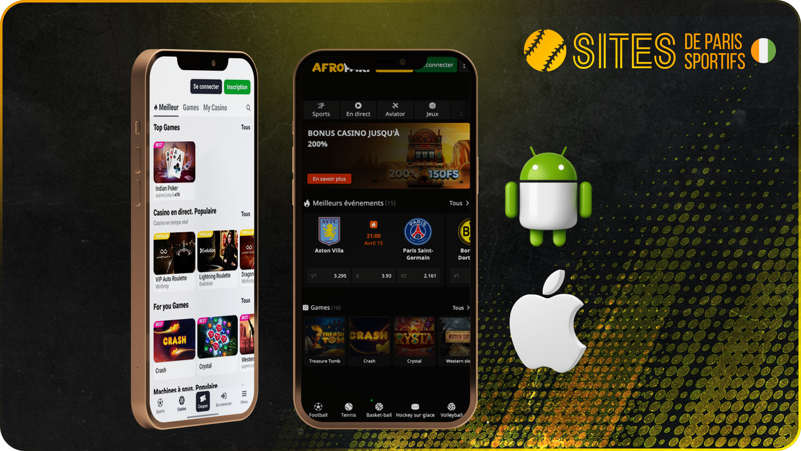 L'application mobile d'Afropari est compatible avec les appareils iOS et Android