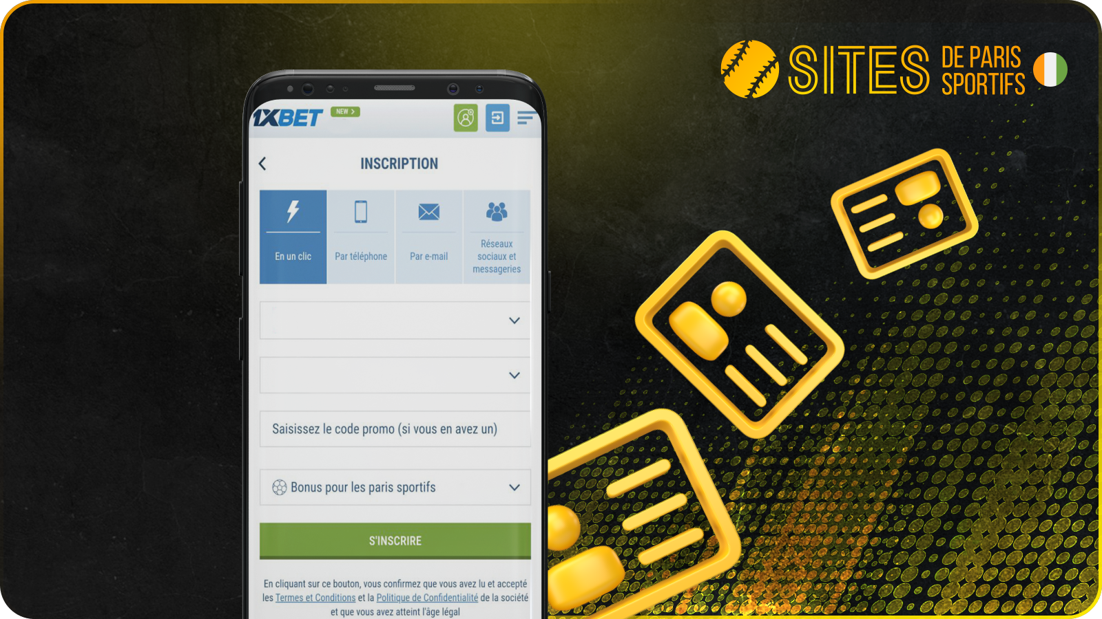 En s'inscrivant à l'application 1xBet, les nouveaux utilisateurs de Côte d'Ivoire ont un accès instantané aux paris et aux jeux d'argent