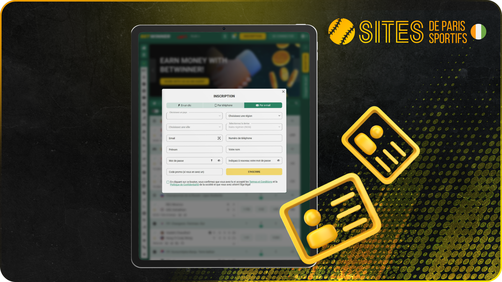 BetWinner offre plusieurs méthodes d'inscription, toutes rapides à compléter