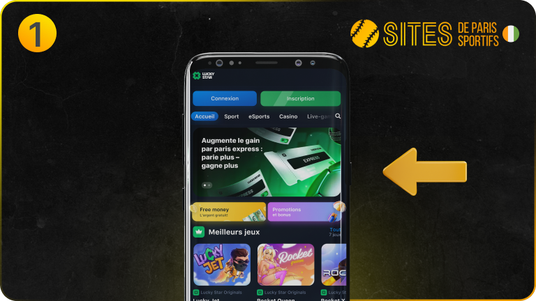 Accédez au site officiel de Lucky Star via votre navigateur mobile sur votre appareil