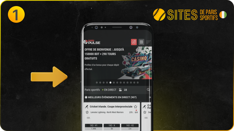 Lancez votre navigateur et accédez au site officiel de PariPulse