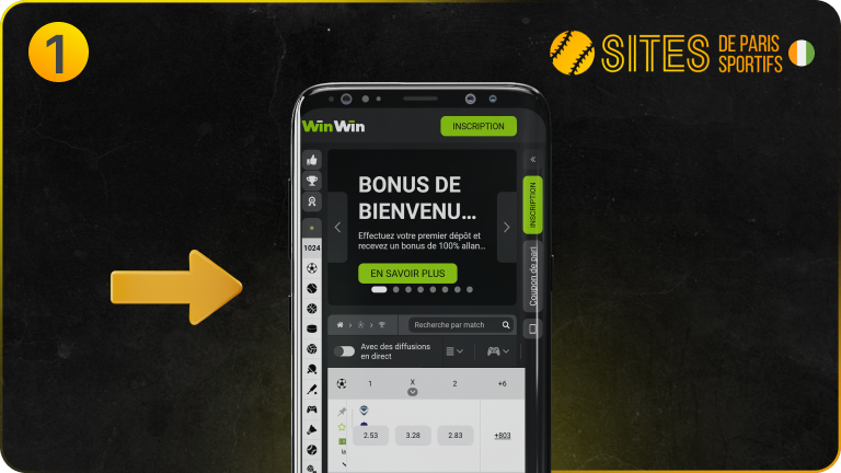 Accédez au site WinWin depuis n'importe quel navigateur sur votre smartphone Android