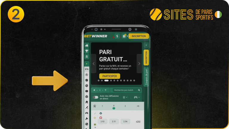 Lancez votre navigateur mobile et allez sur le site officiel de BetWinner