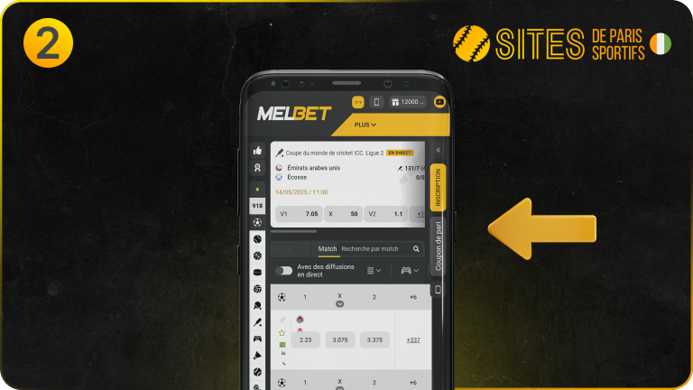 Lancez un navigateur sur votre appareil et visitez le site du bookmaker