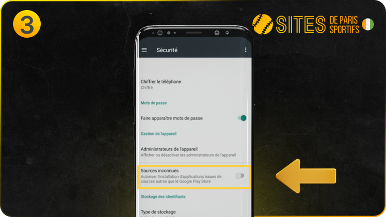 Autorisez l'installation depuis des sources inconnues dans les paramètres de votre appareil