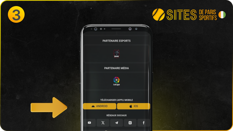 Faites glisser vers le bas sur la page principale et touchez l'icône Android