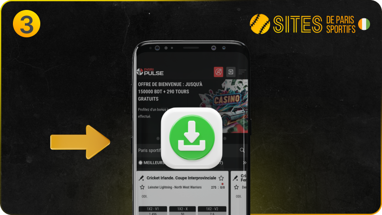 Appuyez sur le lien pour démarrer le téléchargement du fichier APK