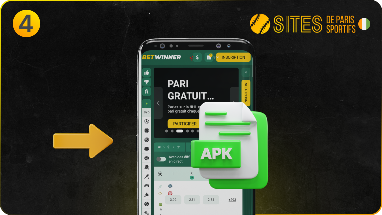 Appuyez sur le bouton Android pour obtenir le fichier apk de BetWinner