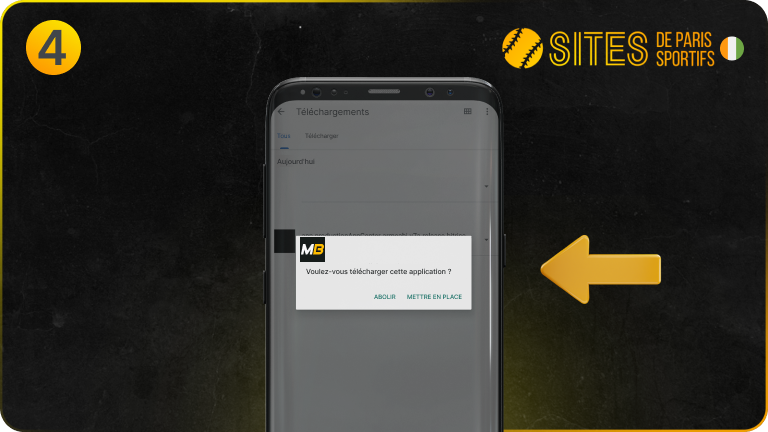 Cliquez sur confirmer dans la fenêtre qui s'affiche pour lancer le téléchargement de Melbet APK