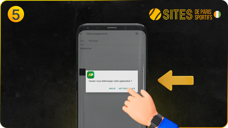 Appuyez sur installer Afropari et patientez jusqu’à la fin du processus