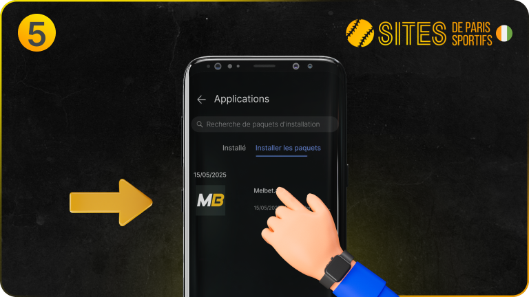 Trouvez le fichier APK sur votre appareil et lancez-le