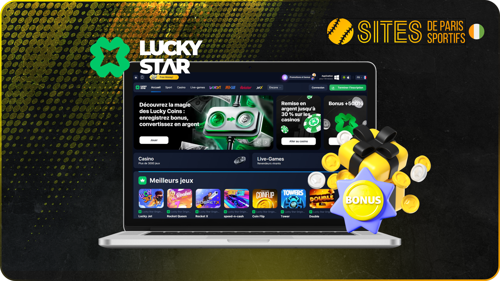 Lucky Star propose un bonus Paris sportifs de 500 % aux nouveaux clients, réparti sur leurs quatre premiers dépôts