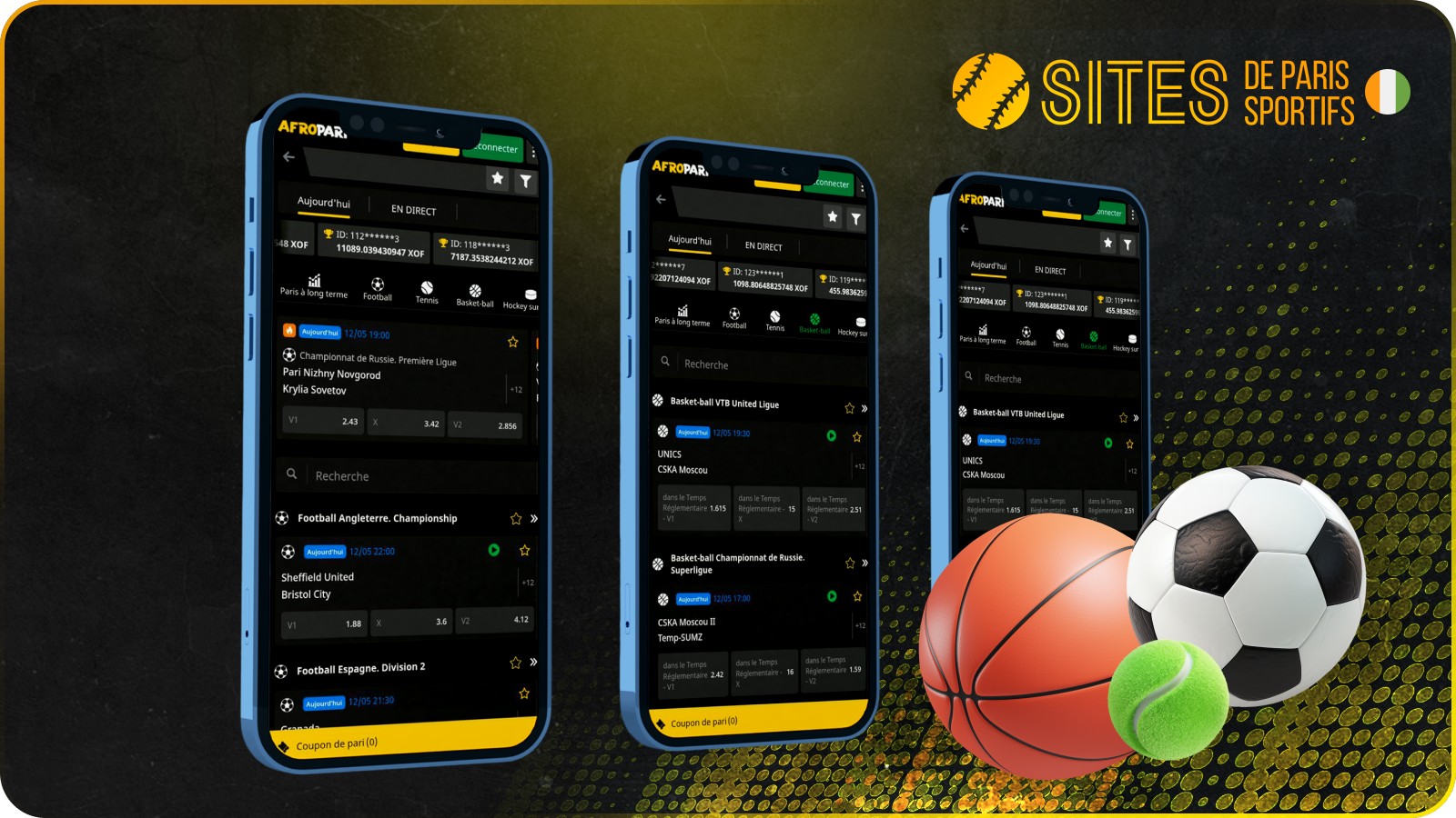 L'app Afropari propose une vaste sélection d'événements sportifs pour parier