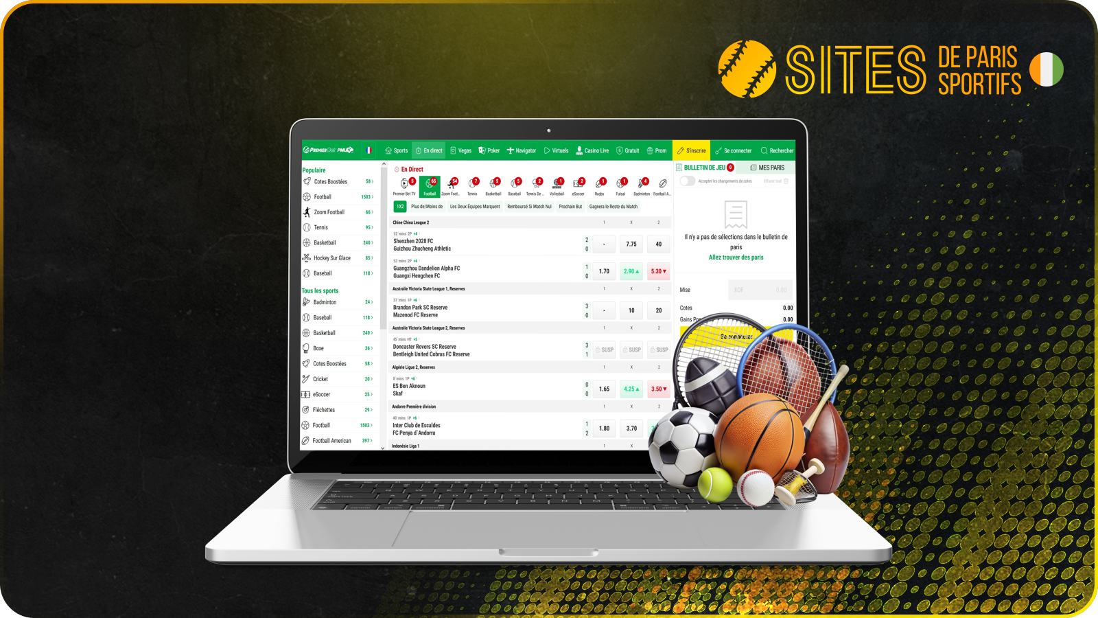 Premier Bet vous permet de parier sur 23 disciplines sportives
