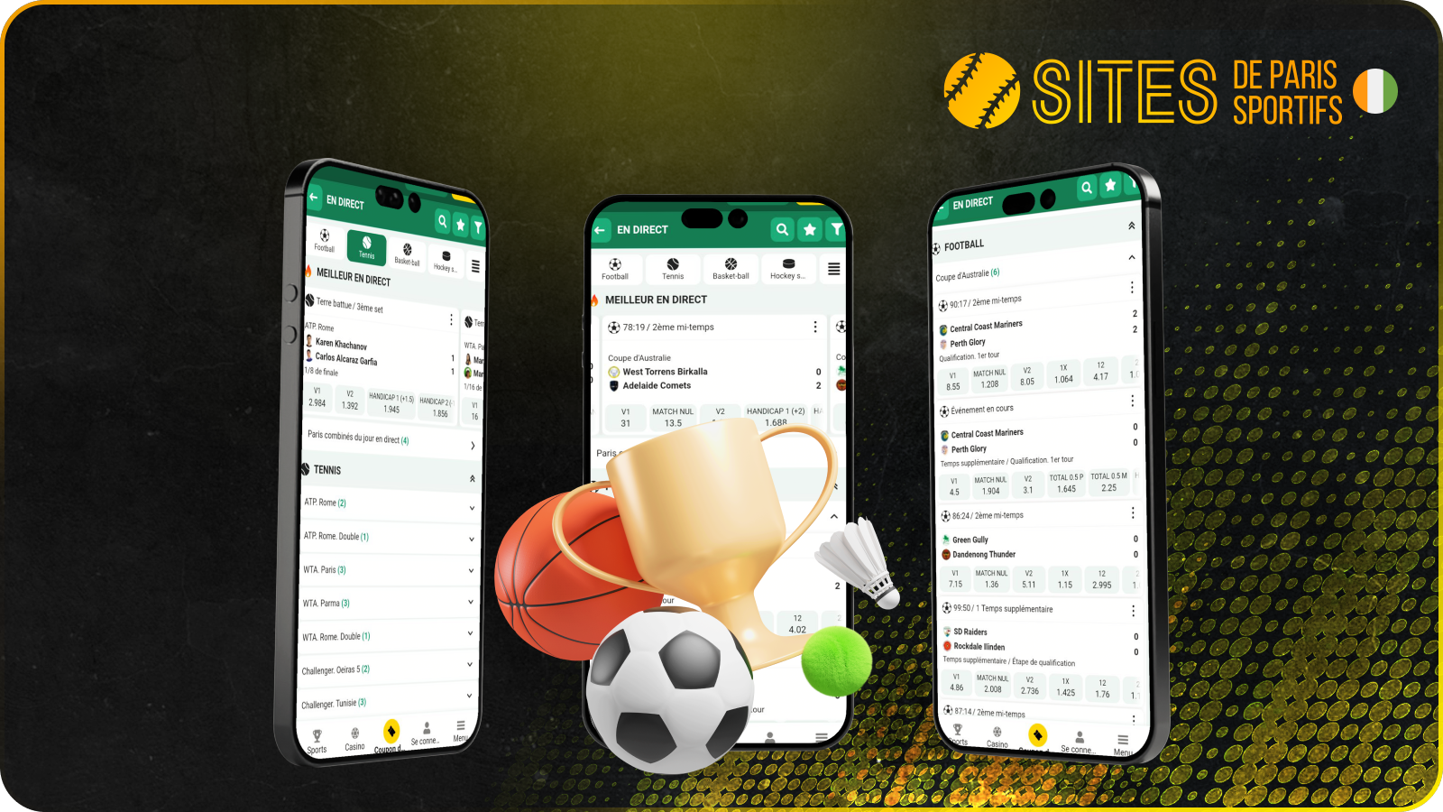 Une fois l’application BetWinner Côte d’Ivoire installée, pariez sur tous les sports populaires