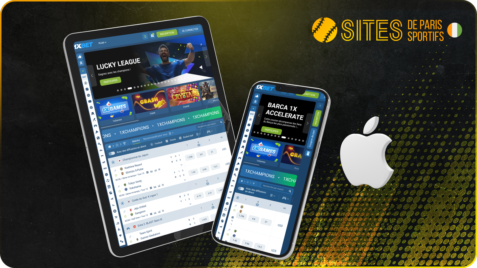 Vous pouvez télécharger l'application sur votre appareil iOS en suivant le lien dédié sur le site officiel de 1xBet